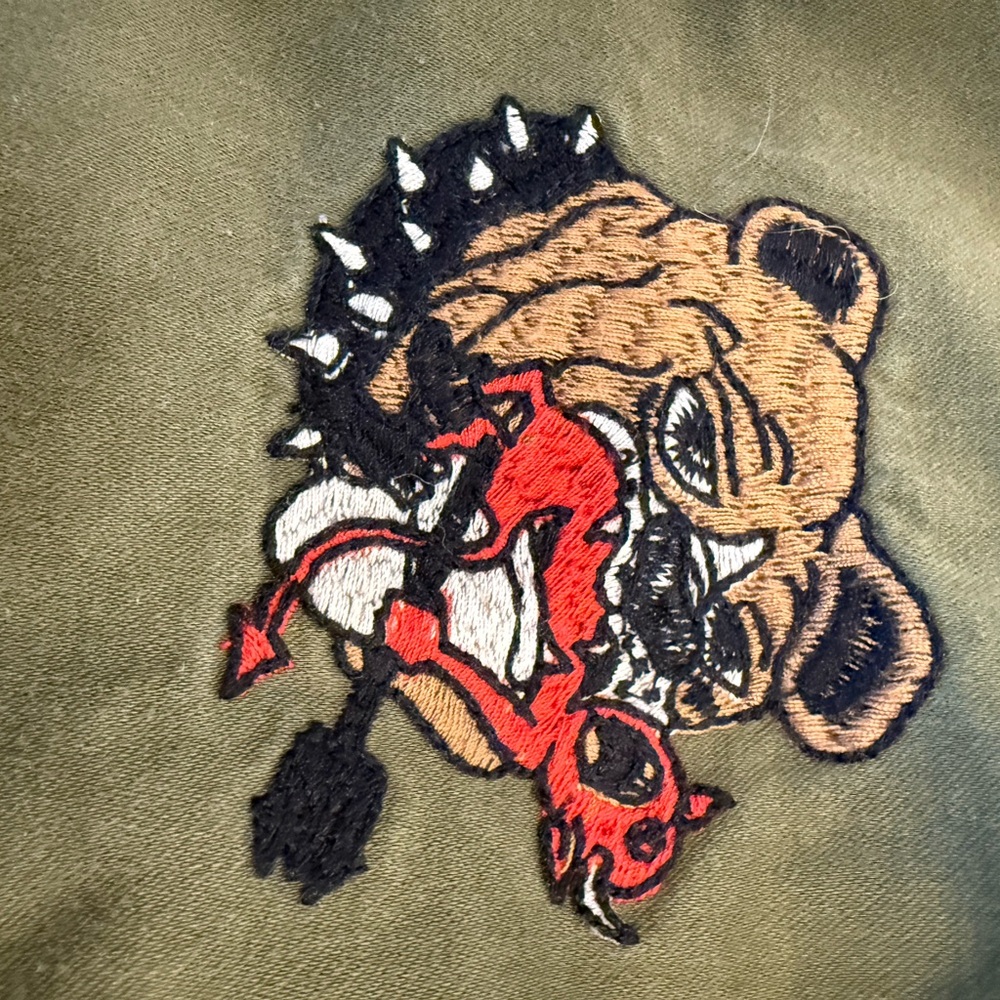 Deus Ex Machina Riders Friend Embroidered Souvenir Jacket Olive M Rare - Picture 10 of 16